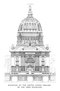 Povýšení pavilonu Spojených států na pařížské výstavě, 1900 od Unbekannt