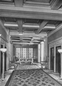 Lobby výtahu, první patro, budova Fraternity Clubs, New York City, 1924 od Unbekannt