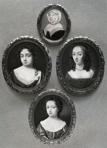 Elizabeth Cromwell, matka Olivera Cromwella a jeho dcery, Mary, Elizabeth a Bridget, 1899. od Unbekannt