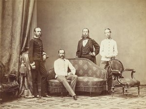 Rakouský císař František Josef I. se svými bratry, 1864. od Unbekannt