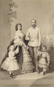 Císař František Josef I. s císařovnou Alžbětou a jejich dětmi ..., asi 1860. od Unbekannt
