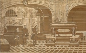 Císař Mikuláš I. u rakve rakouského císaře Františka I., cca 1835 od Unbekannt