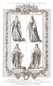 Angličtí králové a královny s erby, 1780-1800 od Unbekannt