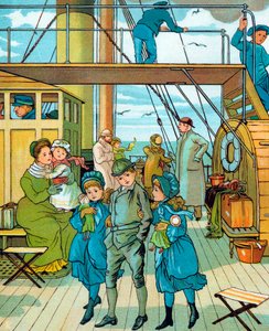 Anglická rodina cestující do Francie, 1886 od Unbekannt
