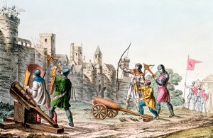 Anglické jednotky útočící na francouzské město, stoletá válka, 1337-1453 1830 od Unbekannt
