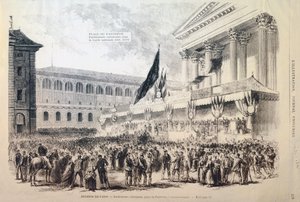 Zařazení dobrovolníků do Národní gardy, Place du Pantheon, Paříž, 1870-1871 od Unbekannt