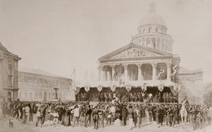 Nábor dobrovolníků do Národní gardy, Place du Pantheon, Paříž, 1870-1871 od Unbekannt