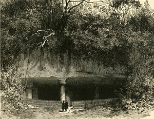 Vchod do jeskyně v prezidentském úřadu Elephanta Bombay, 1890. od Unbekannt