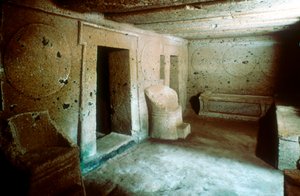 Vchod do hrobky v etruské nekropoli, Cerveteri Caere Itálie, c7.-6. století před naším letopočtem od Unbekannt