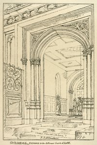 Vstup do různých soudů, Guildhall, Londýn, červen 1815 1886 od Unbekannt