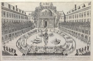 Jezdecký balet na nádvoří vídeňského Hofburgu, 1667. od Unbekannt
