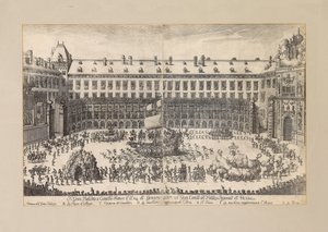 Jezdecký balet na nádvoří vídeňského Hofburgu ..., 1667. od Unbekannt