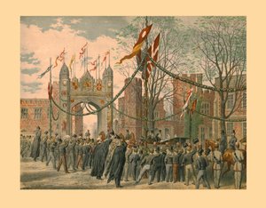 Eton School and the Boys Arch, 1863. od Unbekannt