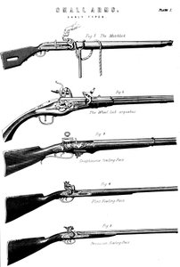 Příklady různých mechanismů střelby, c1880 od Unbekannt
