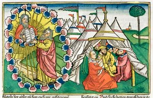 Exodus 20:1-5: Mojžíš přijímá deset přikázání od Unbekannt