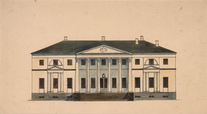 Fasáda domu v Golitsyn Petrovo-Dalneye Estate, první čtvrtina 19. stol. od Unbekannt