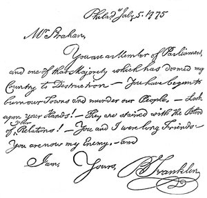 Faksimile dopisu Benjamina Franklina panu Strahanovi, 1775 c1880 od Unbekannt
