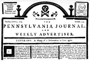 Faksimile of the Pennsylvania Journal on the Stamp Act, 1765 c1880 od Unbekannt