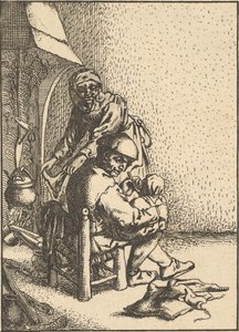 Otec krmí své dítě, 1610-85. od Unbekannt