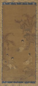 Hudebníky v zahradě pod banánovými palmami, dynastie Ming, 1368-1644. od Unbekannt
