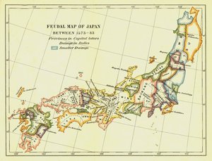 Feudální mapa Japonska mezi 1573-83, 1903. od Unbekannt