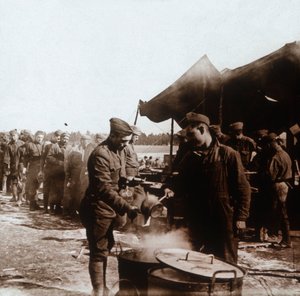 Polní kuchyně v americkém táboře, Melette, Francie, c1914-c1918. od Unbekannt