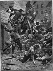 Boj na barikádách, The July Monarchy, France, 1848 c1885 od Unbekannt
