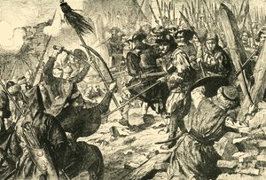 Závěrečný útok Turků při jejich prvním obležení Vídně 1529, 1890. od Unbekannt