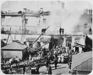 Požár v Moskvě, Rusko, 1872 od Unbekannt