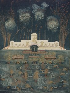 Ohňostroje a osvětlení u příležitosti smlouvy z Abo 15. září 1743, polovina 18. století. od Unbekannt
