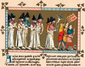 Flagellanti v nizozemském městě Tournai Doornik, 1349 od Unbekannt