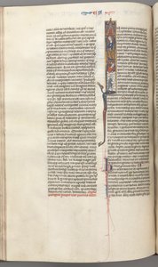 Fol. 174v, Ezra, historická iniciála I, Cyrus řídící stavbu chrámu, c. 1275-1300. od Unbekannt