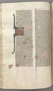 Fol. 220v, Žalm 38, historická iniciála D, David klečící, gestikuluje k Boží bustě nahoře, c. 1 od Unbekannt