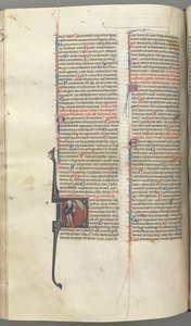 Fol. 222v, Žalm 52, historická iniciála D, blázen nahý, ale pro plášť, držící měchýř..., c. 1 od Unbekannt
