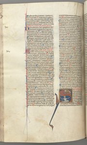 Fol. 224v, Žalm 68, historická iniciála S, David ve vodě apelující na Boha nahoře, c. 1275-1300. od Unbekannt