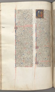 Fol. 227v, Žalm 80, historická iniciála E, David narážející na zvonkohru pekel, c. 1275-1300. od Unbekannt