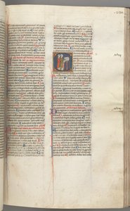 Fol. 230r, žalm 97, historická iniciála C, dva klerici zpívající u řečnického pultu. , c. 1275-1300. od Unbekannt