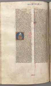 Fol. 249v, Píseň písní, historická iniciála O, panna a dítě, c. 1275-1300. od Unbekannt