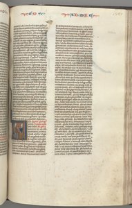 Fol. 357r, Obadiáš, historická iniciála V, Obadiáš a Žid v diskusi, c. 1275-1300. od Unbekannt