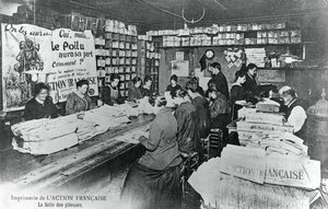 Skládací strojovna, tiskárna novin LAction Francaise, Paříž, 1917 od Unbekannt