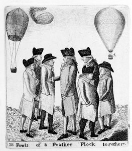 Fowls of a Feather Hejno společně, skupina aeronautů, c1785 od Unbekannt