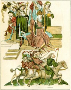 Frederick I. dostává Braniborskou kopii ilustrace z ilustrované kroniky Richentals, c. 1440 od Unbekannt