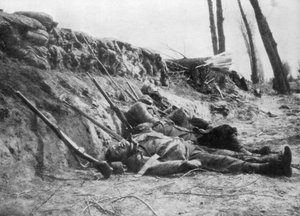 Francouzská pěchota Zouave zabitá plynem, druhá bitva u Ypres, Belgie, 22. dubna 1915, 1929 od Unbekannt