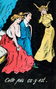 Francouzská karikaturní pohlednice z cizoložství, c1900 od Unbekannt