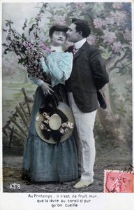 Francouzská romantická pohlednice, c1900 od Unbekannt