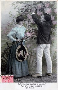 Francouzská romantická pohlednice, c1900 od Unbekannt