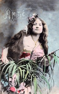 Přátelství, Vintage francouzská pohlednice, c1900 od Unbekannt