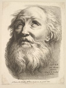 Frontispis: Hlava vousatého muže, z Livre de Têtes Gravées dapres F. Bouch..., 18. století. od Unbekannt