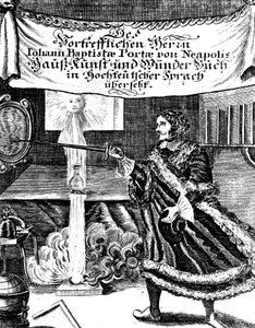 Frontispis Magia Naturalis od Johannese Baptisty della Porta, 1715 od Unbekannt