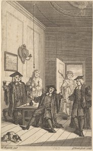 Frontispis k The Humours of Oxford, duben 1730. od Unbekannt
